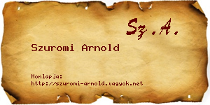 Szuromi Arnold névjegykártya