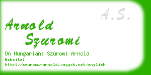 arnold szuromi business card